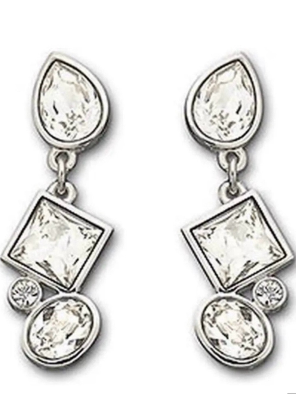 Swarovski Clear Crystal Drop Dangle Earrings
